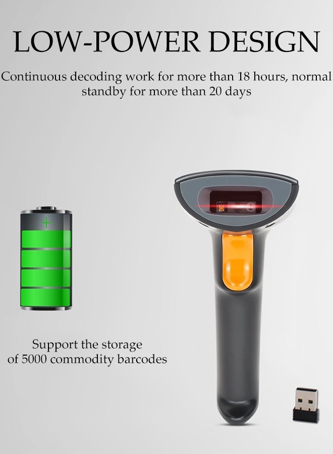 DUNISO Wireless 2D QR Barcode Scanner,Wired Handheld Bar with Foldable Stand,Wired Automatic Bar Code Scanner,Plug and Play,Comfortable and Durable,for Laptops, Computers, Cashier, POS - Image 5